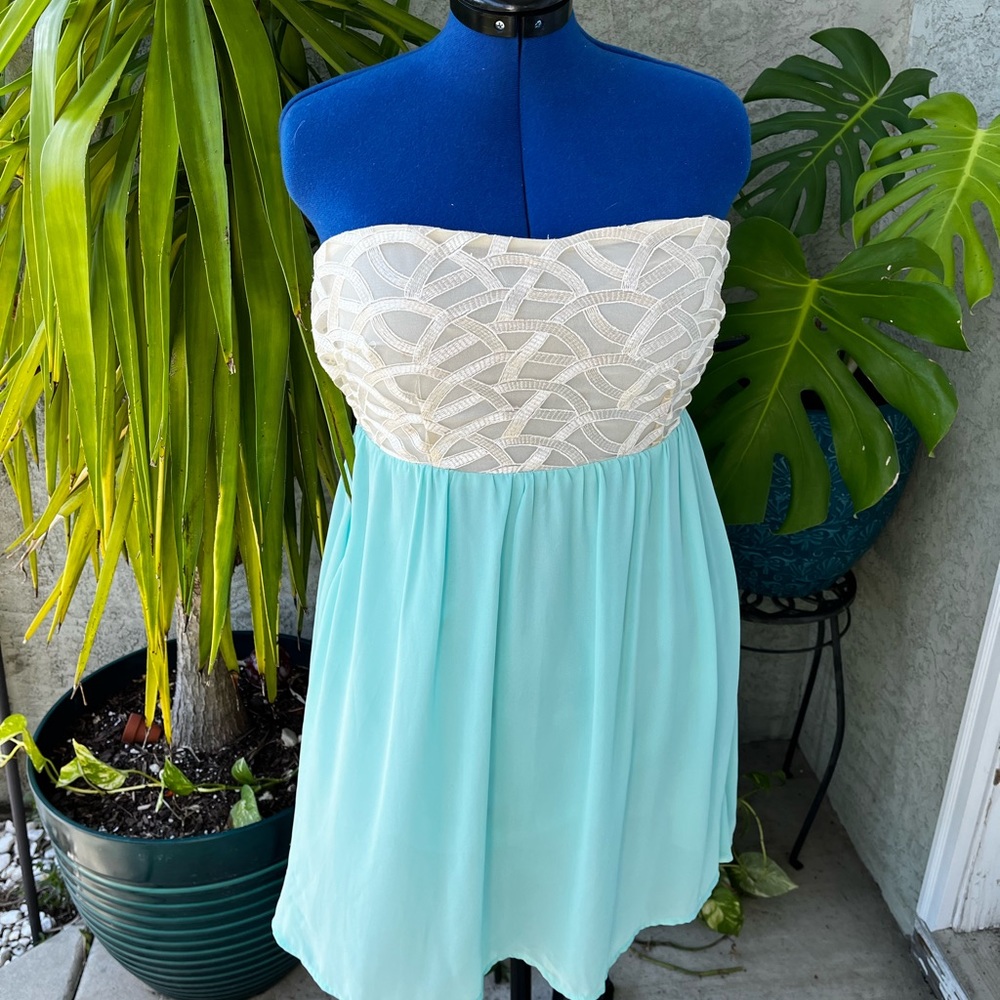 Mint Strapless Dress